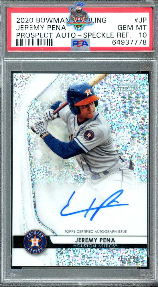 2020 Bowman Sterling Prospect Autographs Speckle Refractor Jeremy Pena #BSPAJP /99
