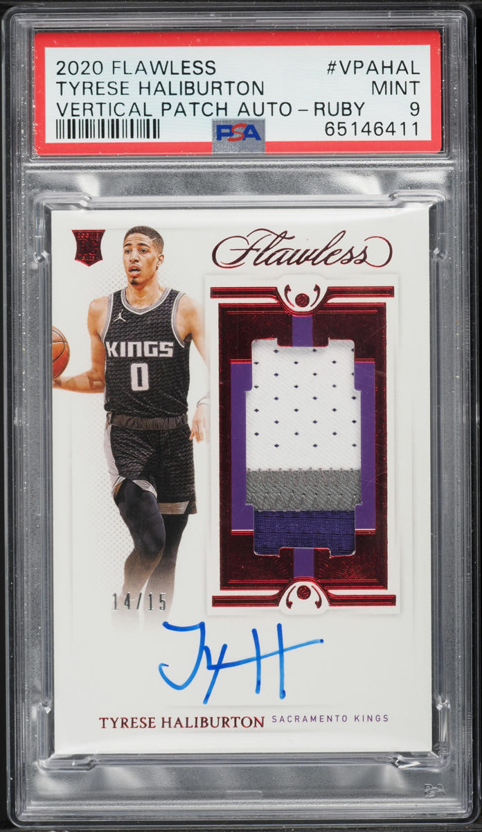 2020 Panini Flawless Vertical Patch Autograph Ruby Tyrese Haliburton #10 /15
