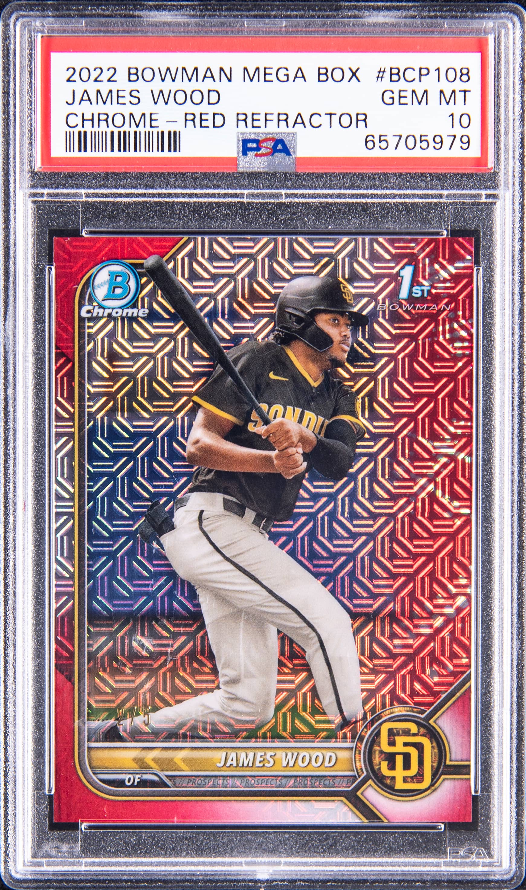 2022 Bowman Chrome Mega Box Prospect Red Refractor James Wood #BCP108 /5