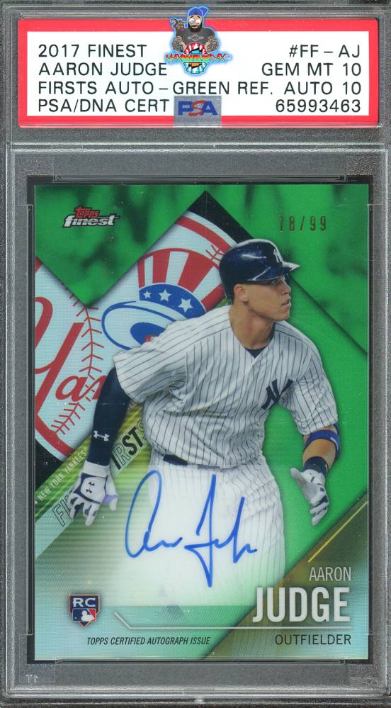 2017 Finest Firsts Autograph Green Refractor Aaron Judge #FF-AJ /99