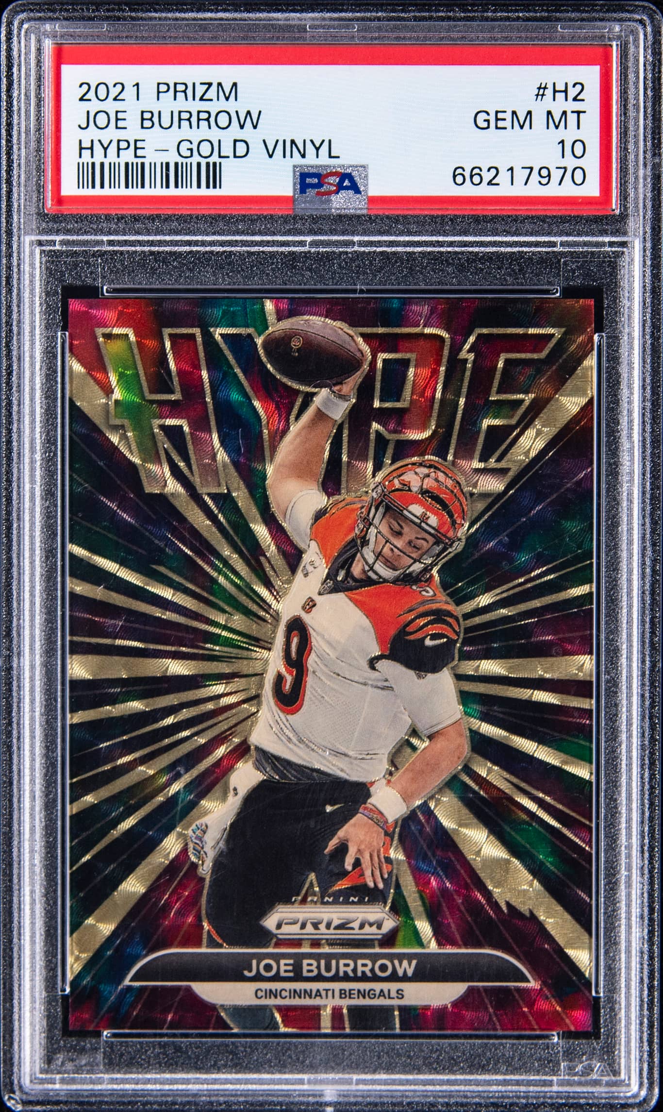 2021 Panini Prizm Hype Gold Vinyl Prizm Joe Burrow #2 /5