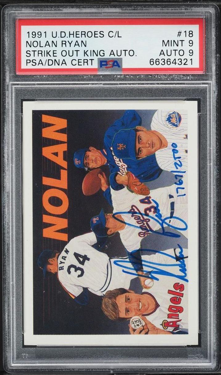 1991 Upper Deck Heroes Checklist Autograph Nolan Ryan #18 /2500