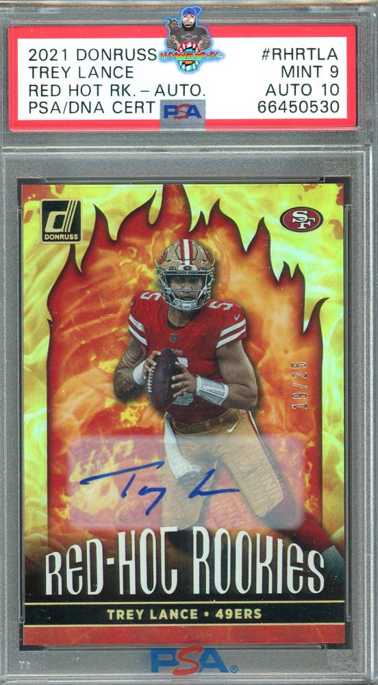 2021 Panini Donruss Red Hot Rookie Autograph Trey Lance #2 /25