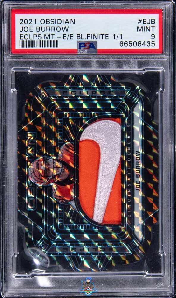 2021 Panini Obsidian Eclipse Material Electric Etch Blue Finite 1/1 Joe Burrow #EJB /1