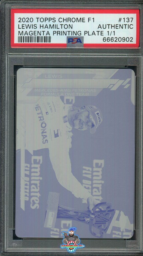 2020 Topps Chrome Formula 1 Printing Plate Magenta Lewis Hamilton #137 /1