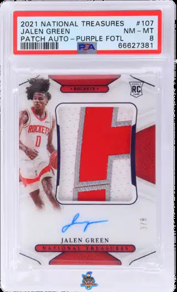 2021 National Treasures Rookie Patch Autograph Purple Fotl Jalen Green #107 /8