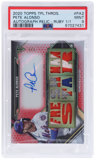 2020 Topps Triple Threads Autograph Relic Ruby Pete Alonso #TTAR-PA2 /1