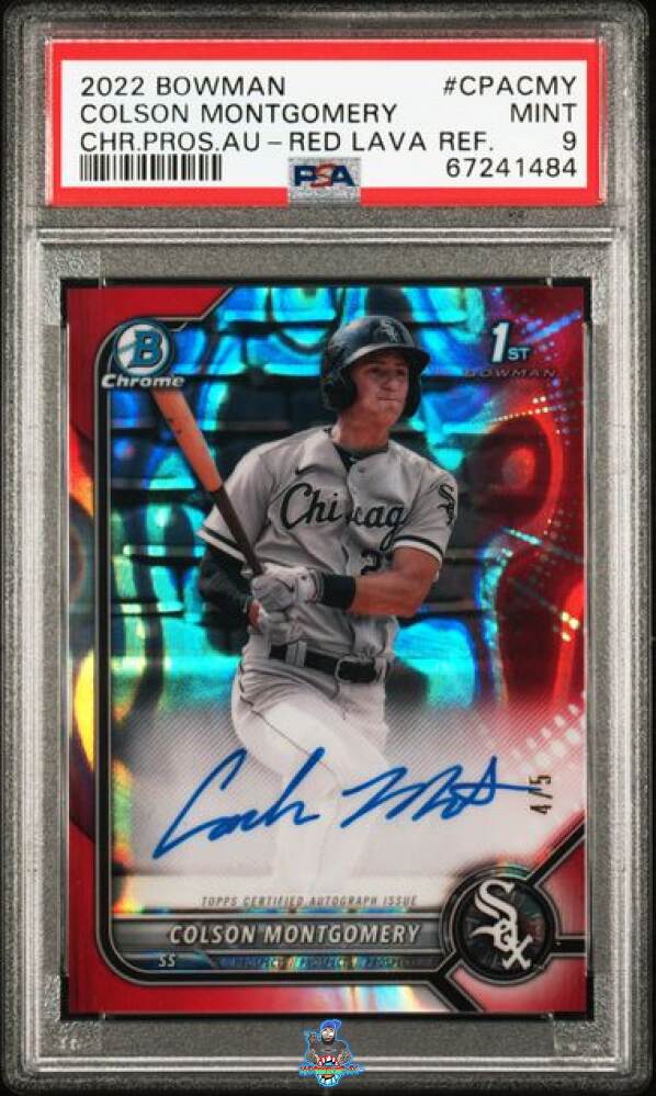 2022 Bowman Chrome Prospect Autographs Red Lava Refractors Colson Montgomery #CPACMY /5
