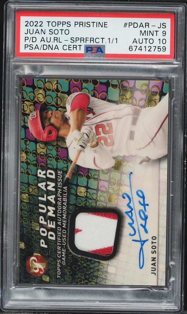 2022 Topps Pristine Popular Demand Autograph Relics Superfractor 1/1 Juan Soto #PDAR-JS /1