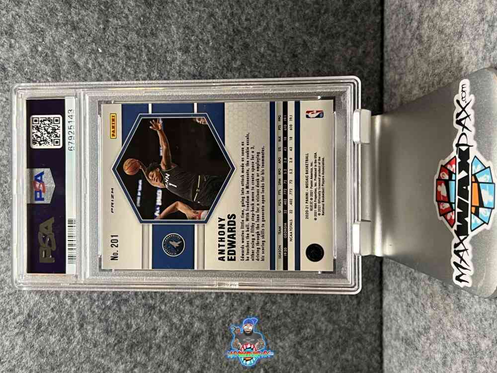 Back of 2020 Panini Mosaic Reactive Orange Anthony Edwards #201