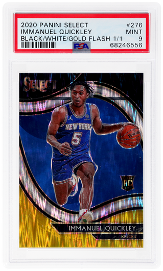 2020 Panini Select Courtside Black White Gold Flash Prizm Immanuel Quickley #276 /1
