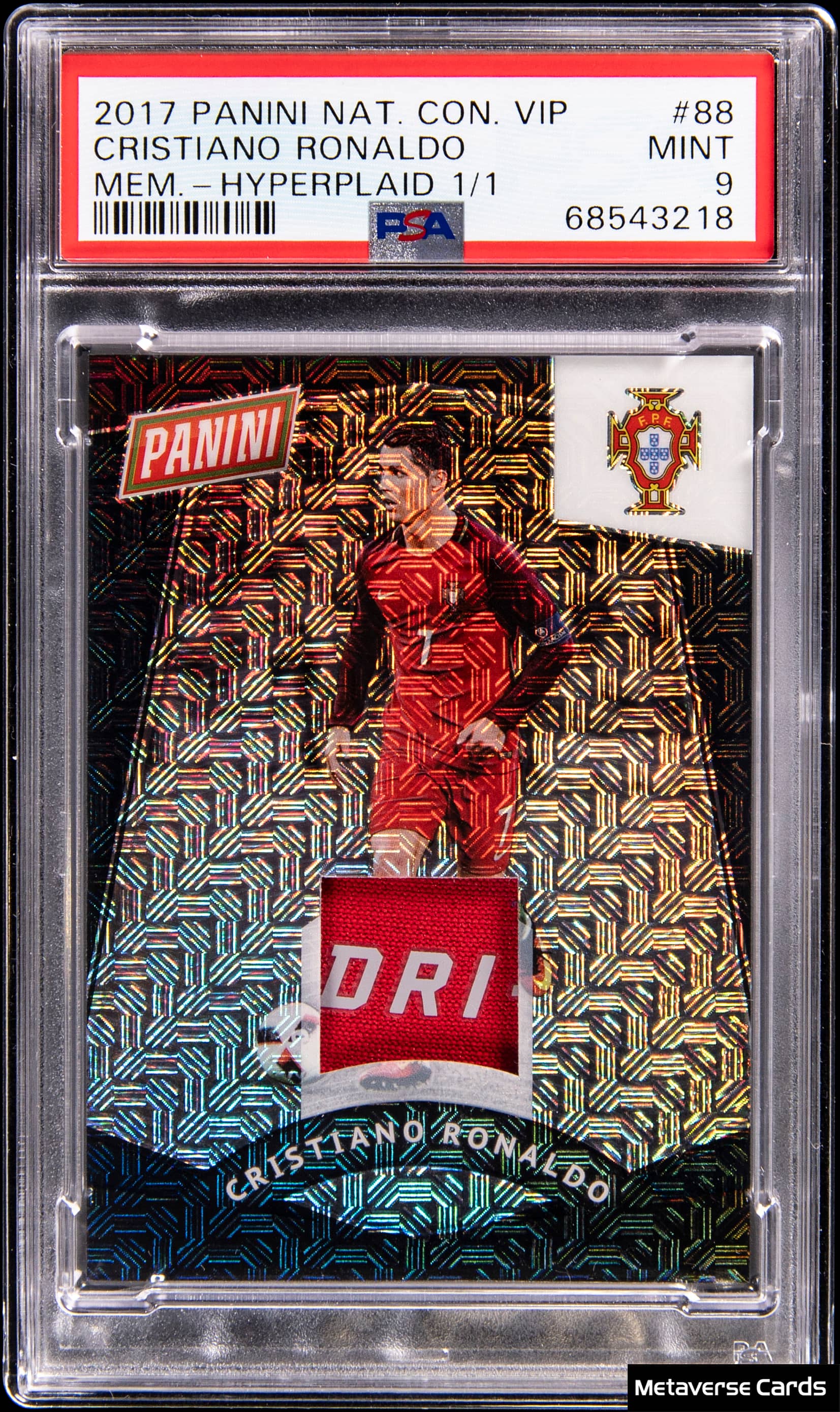 2017 Panini National Convention VIP Mem.-Hyperplaid 1/1 Cristiano Ronaldo #88 /1