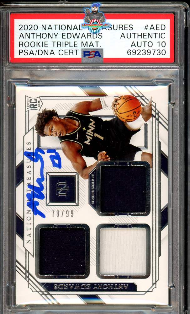 2020 National Treasures Rookie Triple Materials Anthony Edwards #21 /99