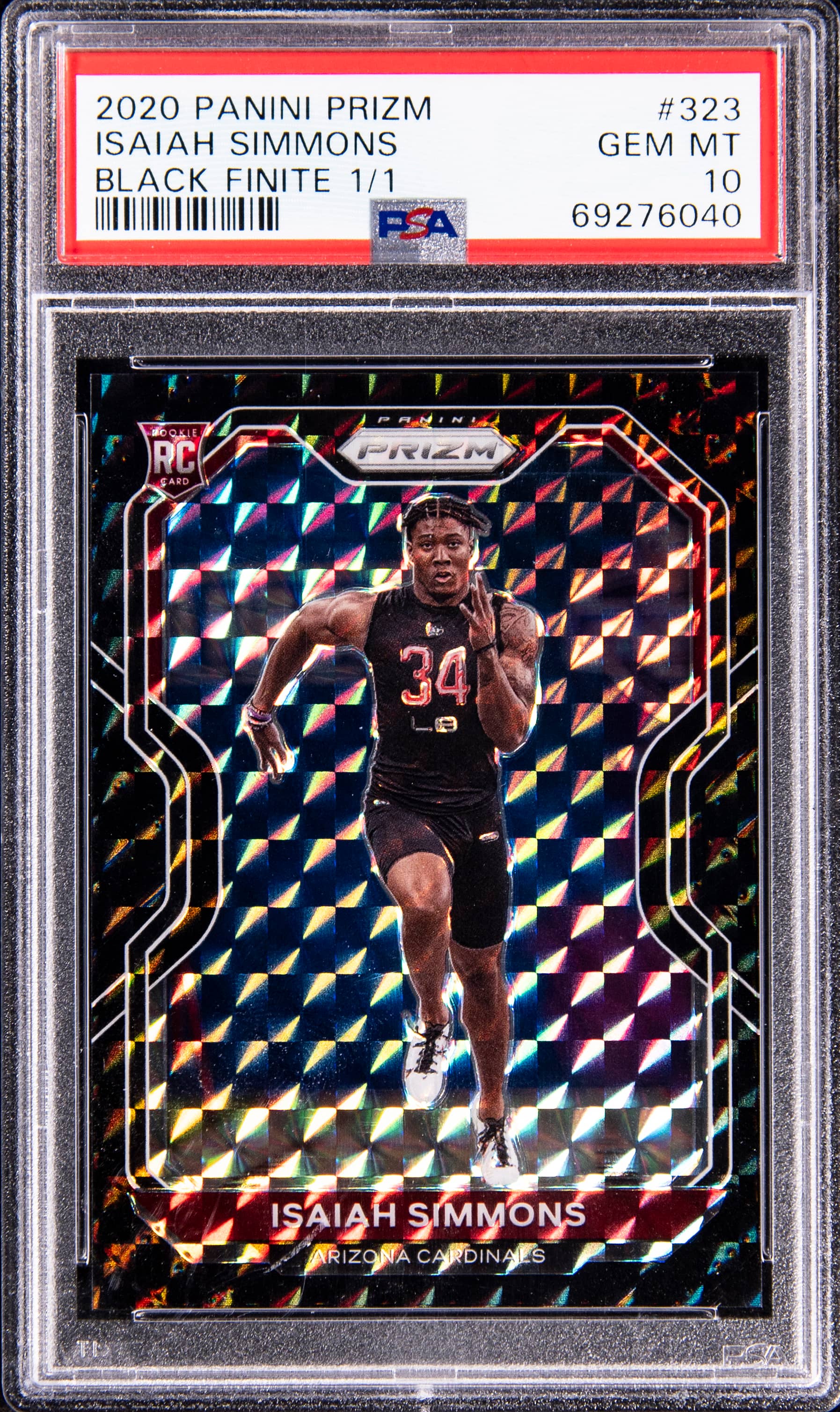 2020 Panini Prizm Black Finite Prizm Isaiah Simmons #323 /1
