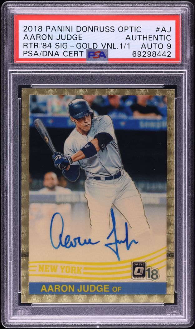 2018 Panini Donruss Optic Retro 1984 Signatures Gold Vinyl 1/1 Aaron Judge #AJ /1