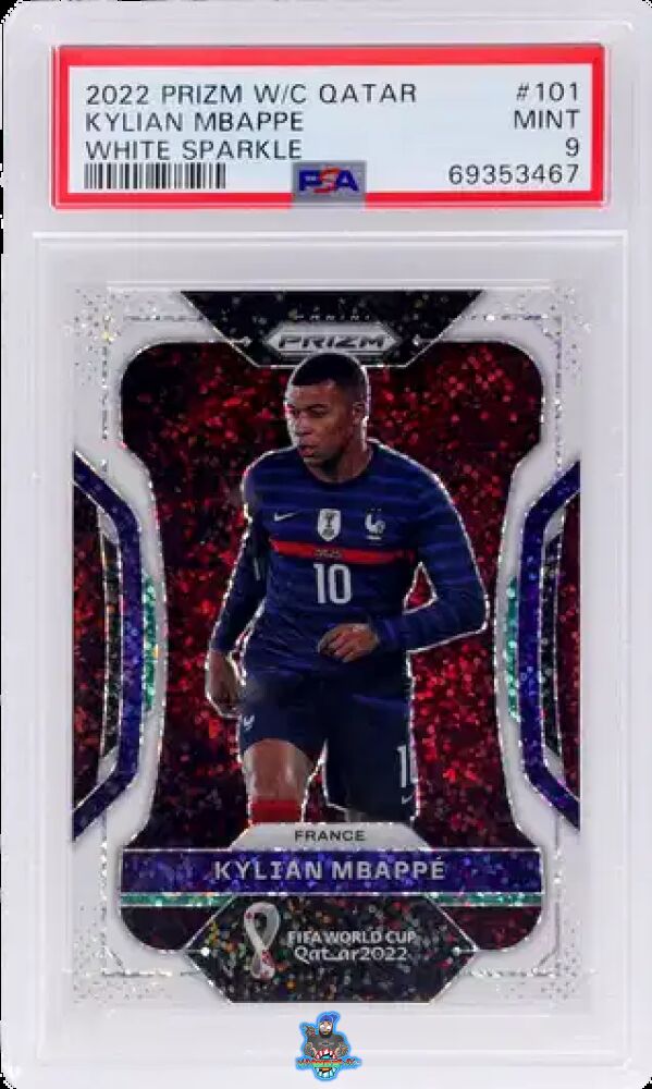 2022 Panini Prizm World Cup Qatar White Sparkle Prizm Kylian Mbappe #101