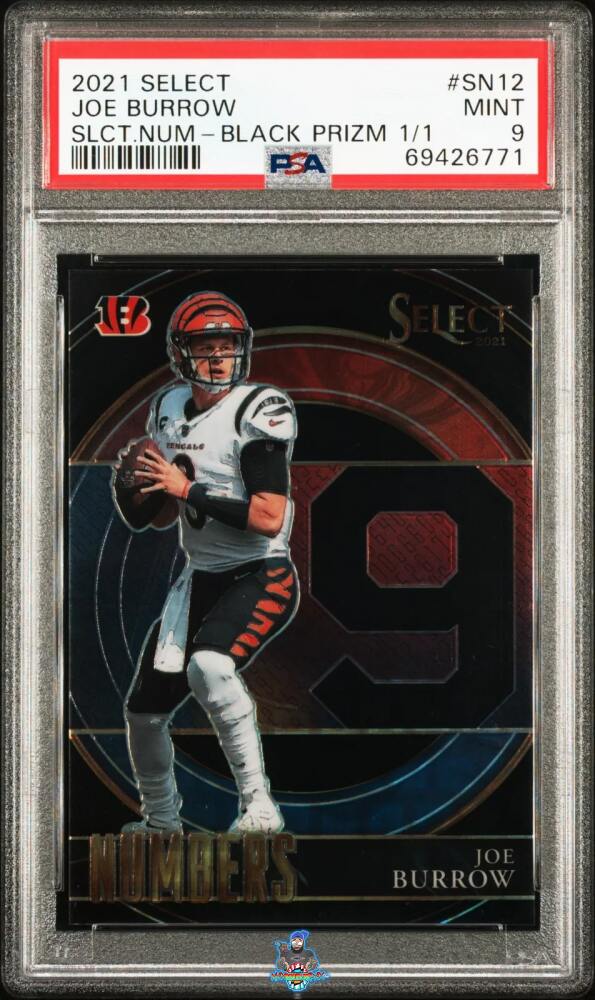2021 Panini Select Number Black Prizm Joe Burrow #12 /1