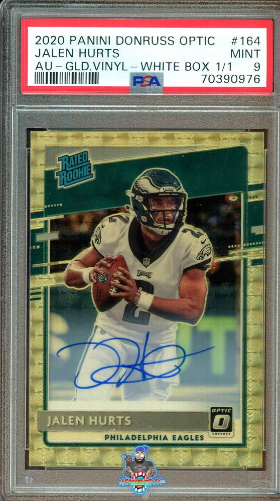 2020 Donruss Optic Autograph Gold Vinyl White Box Jalen Hurts #164 /1