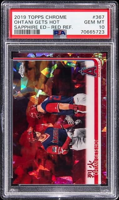 2019 Topps Chrome Sapphire Edition Red Refractor #367 Ohtani Gets Hot (#3/5) - PSA GEM MT 10 - Pop 4