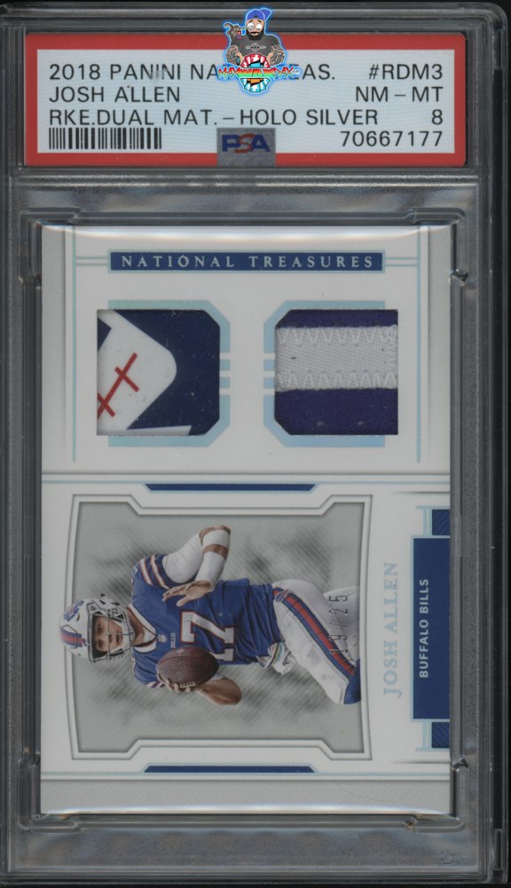 2018 National Treasures Rookie Dual Materials Holo Silver Josh Allen #3 /25