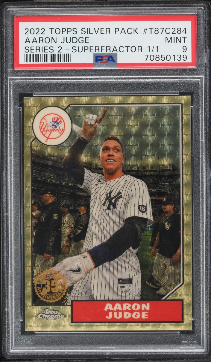 2022 Topps '87 Silver Pack Chrome Series 2 Superfractors Aaron Judge #T87C284 /1