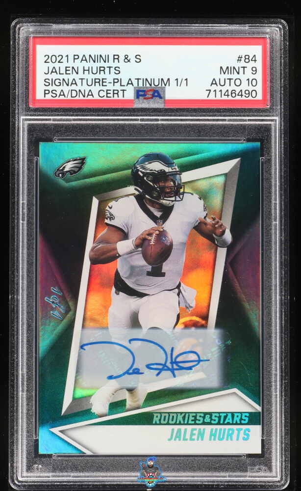 2021 Panini Rookies and Stars Signature Platinum Jalen Hurts #84 /1