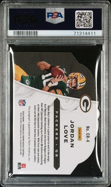 Back of 2020 Panini Chronicles Jordan Love Crown Royale Autograph