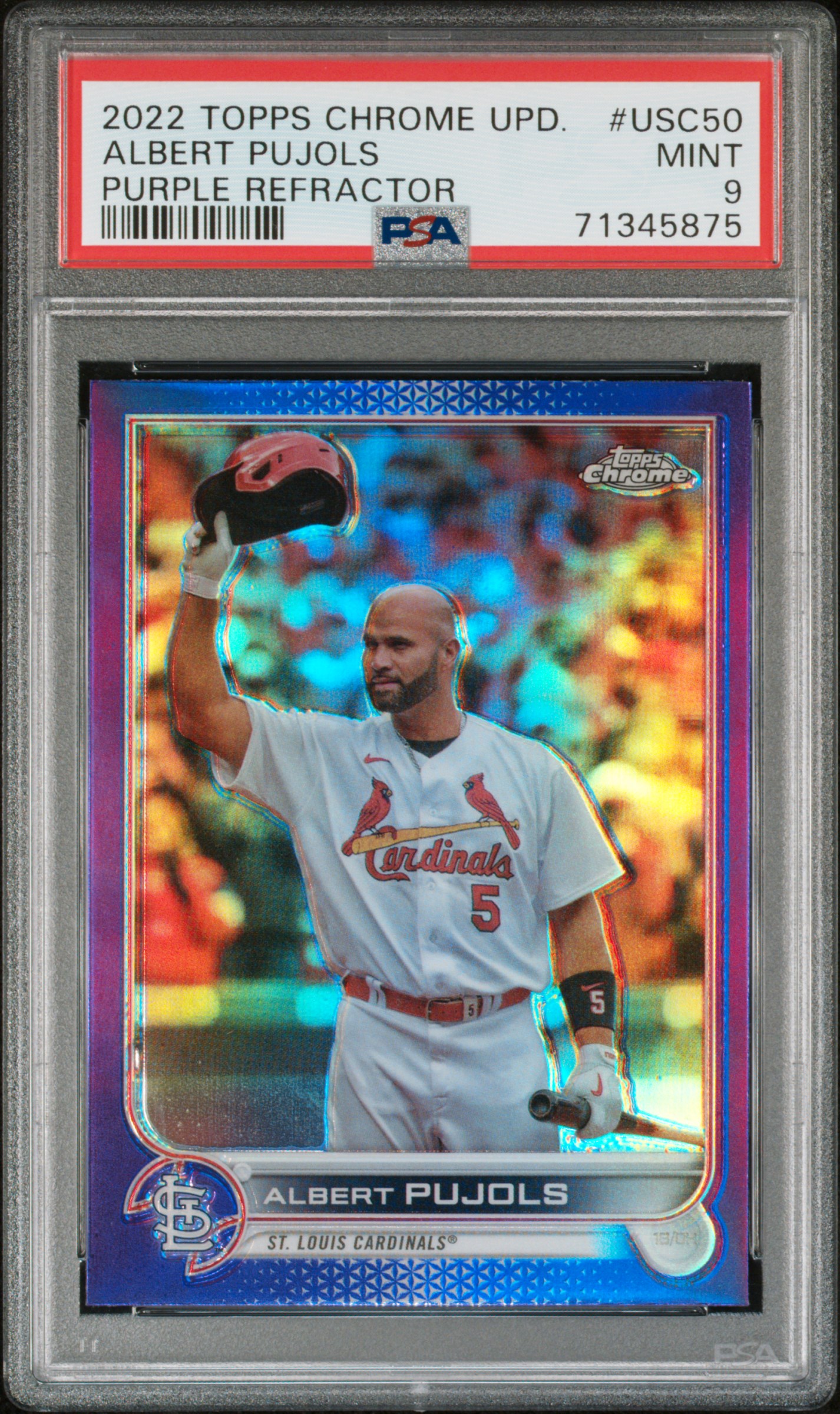 2022 Topps Chrome Update Purple Refractor Albert Pujols #USC50