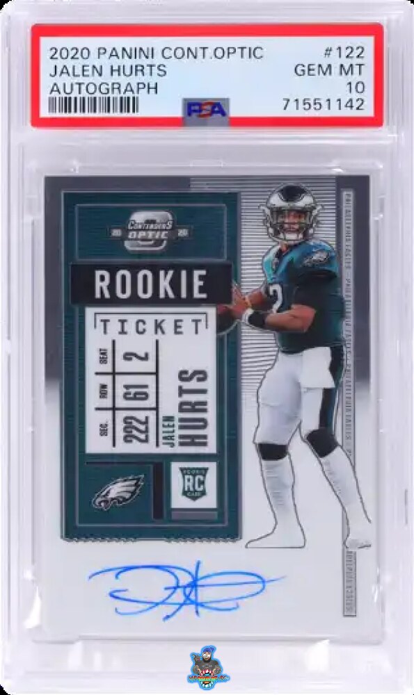 2020 Panini Contenders Optic Team Logo Rookie Ticket Autograph Jalen Hurts #122