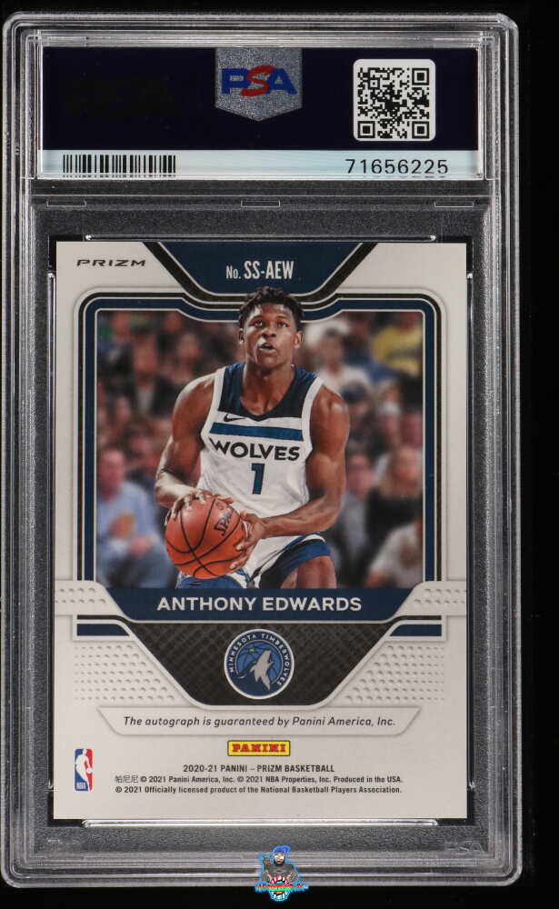 Back of 2020 Panini Prizm Sensational Signatures Choice Prizm Anthony Edwards #88