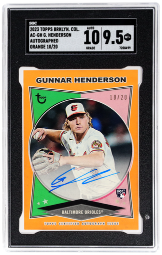 2023 Topps Brooklyn Collection Auto. Orange /20 Gunnar Henderson #AC-GH