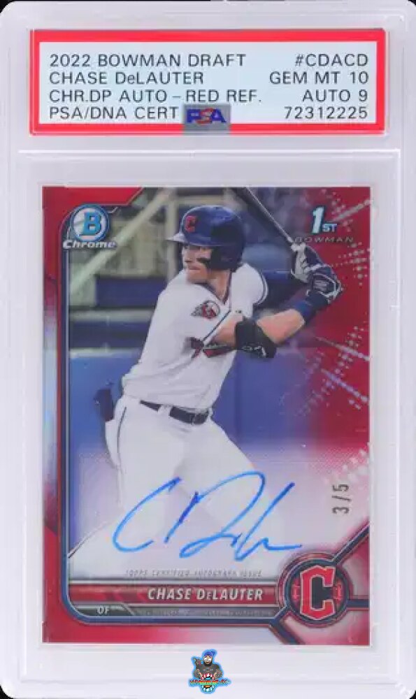 2022 Bowman Draft Chrome Autograph Red Refractor Chase Delauter #CDACD /5