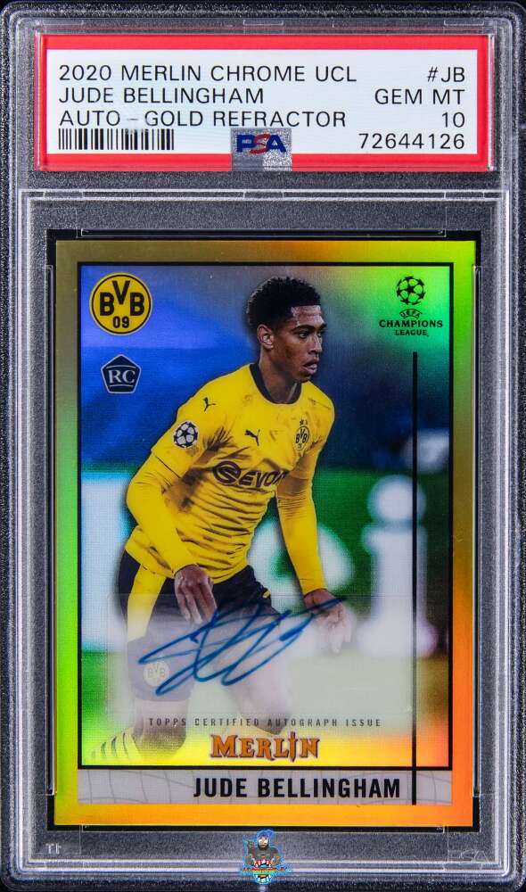 2020 Merlin UEFA Champions League Chrome Autograph Gold Refractor Jude Bellingham #BCAJB /50