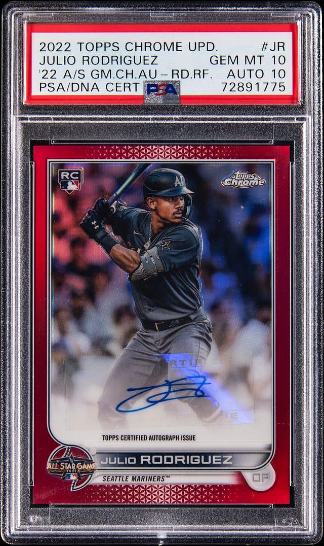 2022 Topps Chrome Update '22 All-Star Game Chrome Autograph Red Refractor #ASGA-JR Julio Rodriguez S