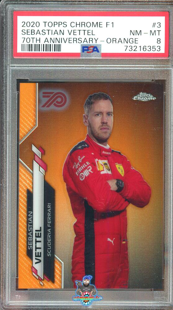 2020 Topps Chrome Formula 1 70th Anniversary Orange Refractor Sebastian Vettel #3