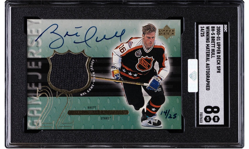 2000 Upper Deck Spx Winning Mat. Auto. /25 Brett Hull #BH-S