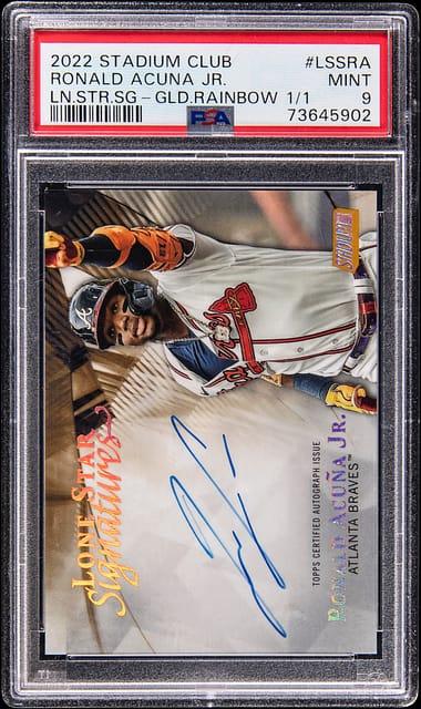 2022 Stadium Club Lone Star Signature Gold Rainbow Ronald Acuna Jr. #LSSRA /1
