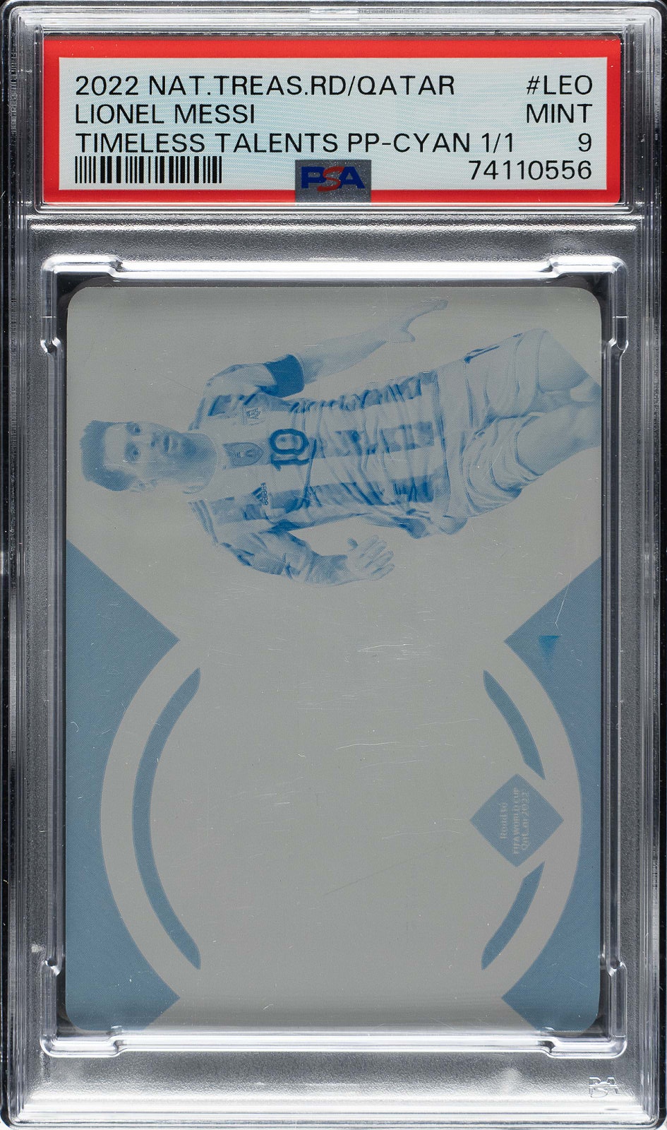 2022 Panini National Treasures Fifa Road To World Cup Qatar Timeless Talents Printing Plates Cyan 1/1 Lionel Messi #LEO