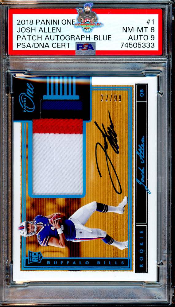2018 Panini One Patch Autograph Blue Josh Allen #1 /99