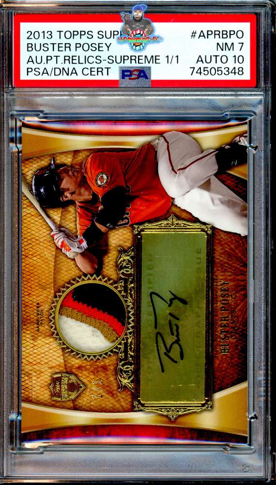 2013 Topps Supreme Autograph Patch Supreme Red Buster Posey #APRBPO /1