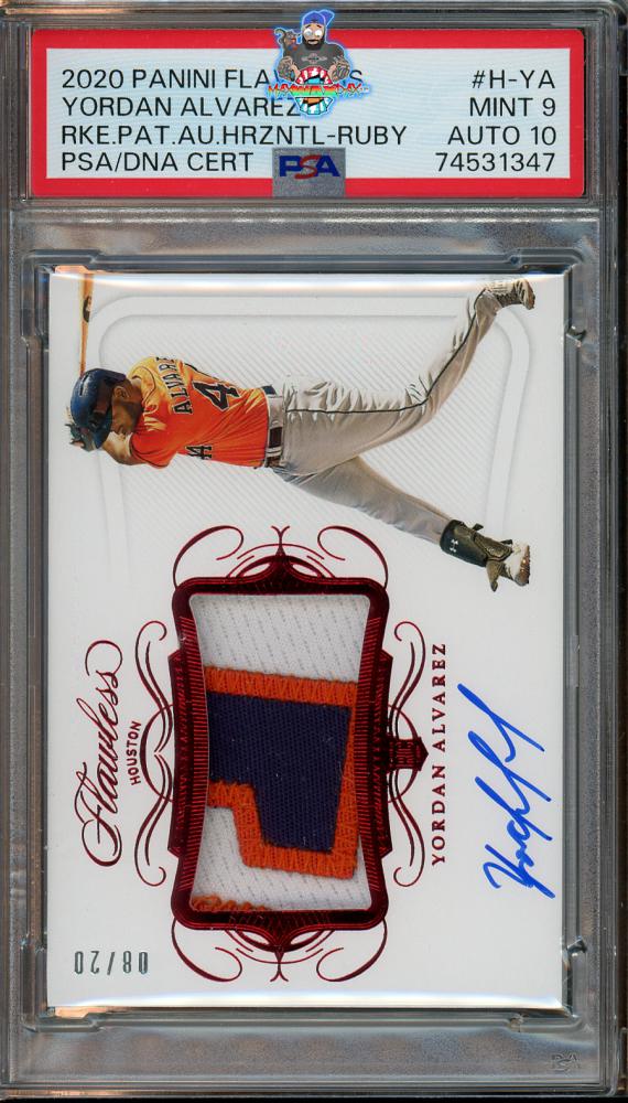 2020 Panini Flawless Horizontal Rookie Patch Autograph Ruby Yordan Alvarez #5 /20