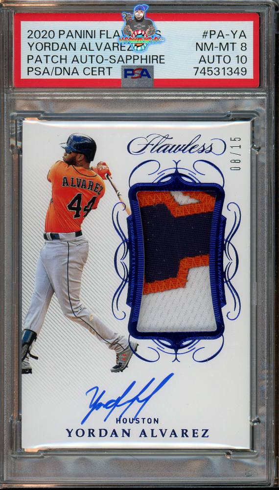 2020 Panini Flawless Patch Autograph Sapphire Yordan Alvarez #5 /15
