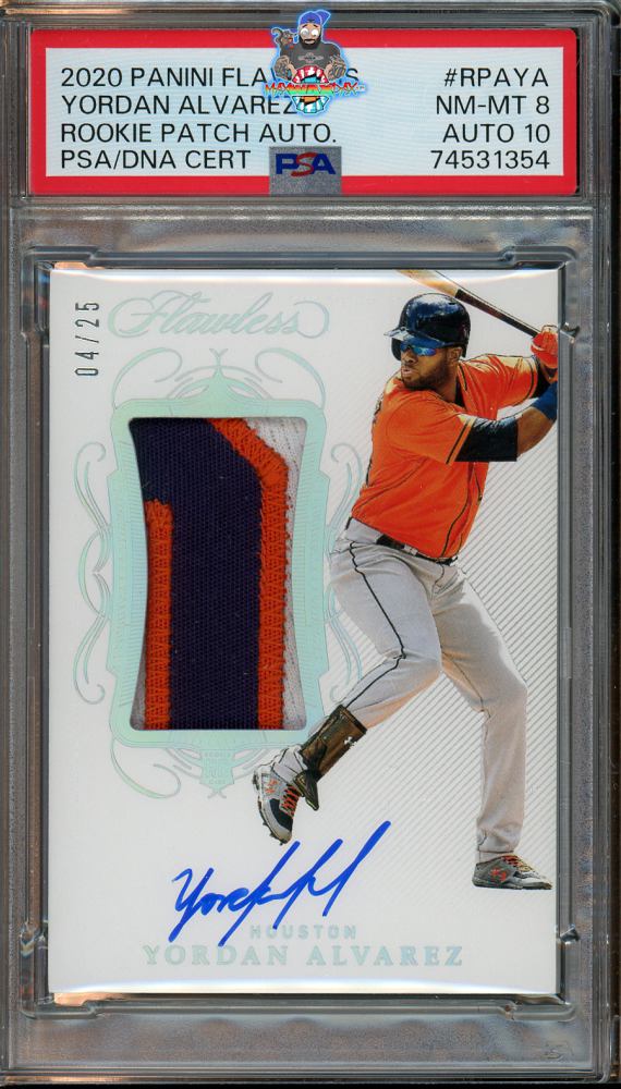 2020 Panini Flawless Rookie Patch Autograph Yordan Alvarez #20 /25