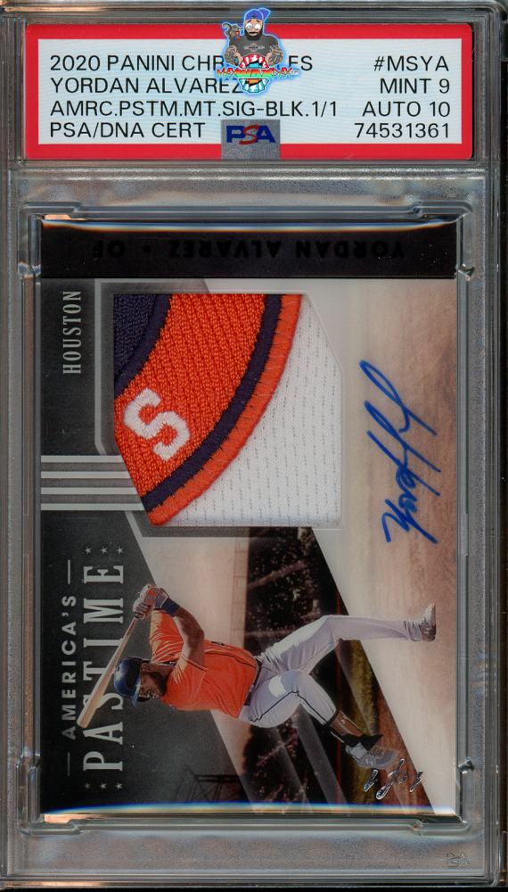 2020 Panini Chronicles America's Pastime Material Signature Black Yordan Alvarez #1 /1