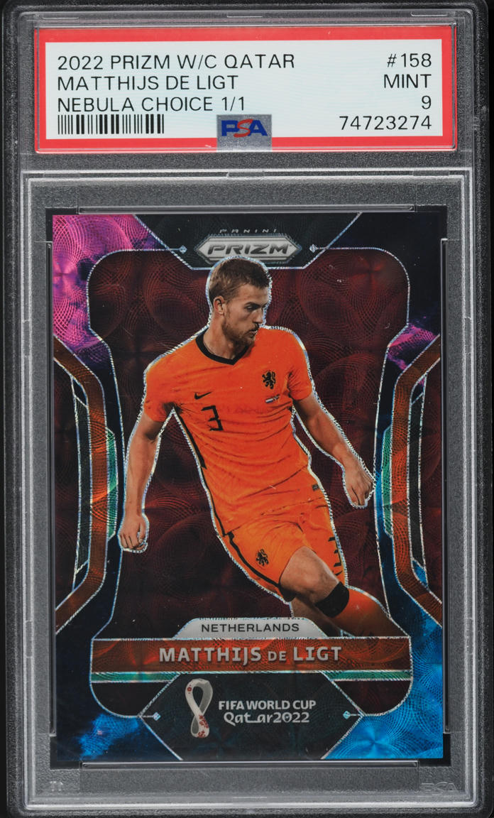 2022 Panini Prizm World Cup Qatar Nebula Choice 1/1 Matthijs De Ligt #158
