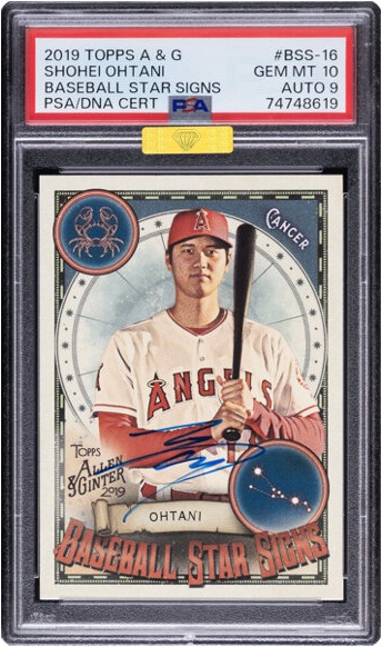 2019 Topps Allen & Ginter Shohei Ohtani (Baseball Star Signs)
#BSS-16 PSA Gem Mint 10, PSA/DNA Auto 10 - MBA Gold!