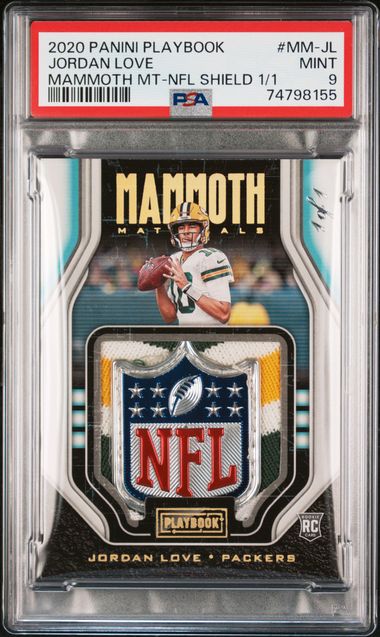 2020 Panini Playbook Jordan Love Mammoth Material NFL Shield