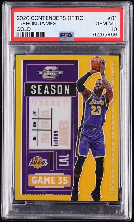 2020 Panini Contenders Optic Season Ticket Gold LeBron James #81 /10