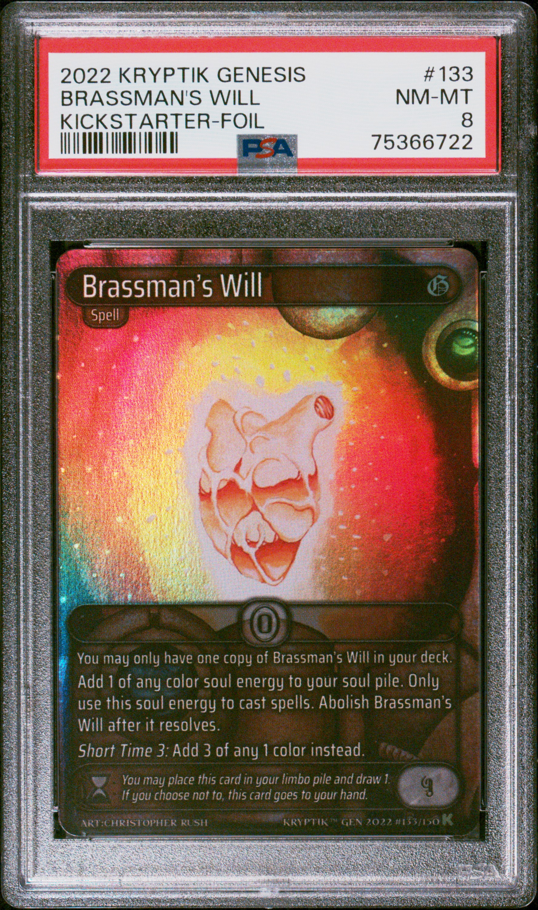2022 Kryptik Genesis Kickstarter Kryptik Language Foil Brassman's Will Nbr #133