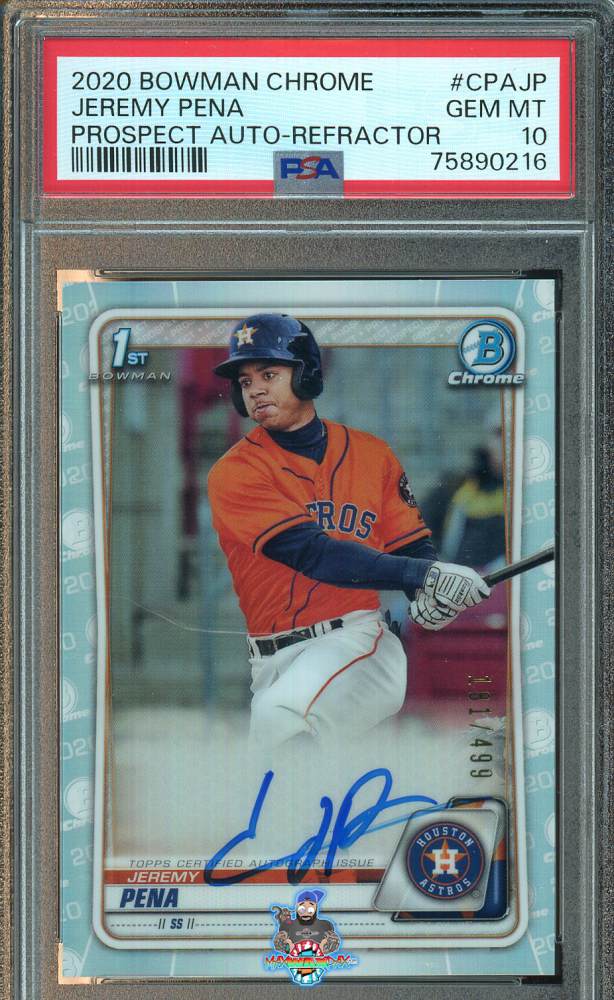 2020 Bowman Chrome Prospect Autograph Refractor Jeremy Pena #CPAJP /499